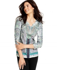 An everyday low price for not-your-average henley! Style&co.'s printed tee features studs atop an exotic print for a little extra shine. An everyday low price for not-your-average henley! Style&co.'s printed tee features studs atop an exotic print for a little extra shine.