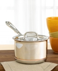 This 2-quart saucepan boasts superb heat conductivity and distribution. You won't get hot spots, so food cooks evenly. Stainless steel exterior layer with a band of copper for superior heat conductivity. The saucier has a copper core surrounded by two layers of aluminum and a stainless steel cooking surface. Polished stainless steel handles stay cool during cooking and are secured with sturdy, non-corrosive rivets. Stainless steel lid fits flush to pan so you can seal in the food's flavor. Hand washing is recommended. Lifetime warranty. This 2-quart saucepan boasts superb heat conductivity and distribution. You won't get hot spots, so food cooks evenly. Stainless steel exterior layer with a band of copper for superior heat conductivity. The saucier has a copper core surrounded by two layers of aluminum and a stainless steel cooking surface. Polished stainless steel handles stay cool during cooking and are secured with sturdy, non-corrosive rivets. Stainless steel lid fits flush to pan so you can seal in the food's flavor. Hand washing is recommended. Lifetime warranty.