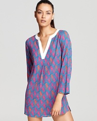 Lily Pulitzer evokes sixties-era sass with this cheeky seahorse print tunic cover up. Lily Pulitzer evokes sixties-era sass with this cheeky seahorse print tunic cover up.