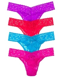 A soft stretchy lace original style thong with a thick signature lace waistband in new fashion colors! A soft stretchy lace original style thong with a thick signature lace waistband in new fashion colors!