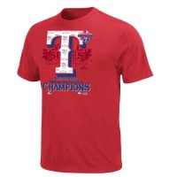 MLB Boys' Texas Rangers League Champions Locker Room Tee (Athletic Red, Medium) MLB Boys' Texas Rangers League Champions Locker Room Tee (Athletic Red, Medium)