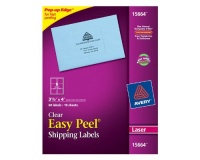 Avery Clear Easy Peel Shipping Labels for Laser Printers, 3.33 x 4 Inches, 60 Labels (15664) Avery Clear Easy Peel Shipping Labels for Laser Printers, 3.33 x 4 Inches, 60 Labels (15664)