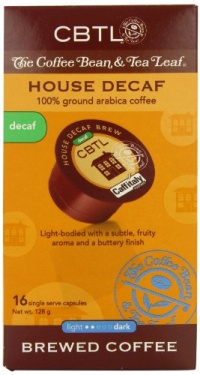 CBTL House Decaf Brew Coffee Capsules By The Coffee Bean & Tea Leaf, 16-Count Box CBTL House Decaf Brew Coffee Capsules By The Coffee Bean & Tea Leaf, 16-Count Box