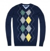 Tommy Hilfiger Men Fashion V-neck Argyle Sweater Pullover