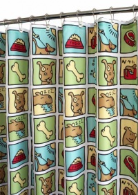 Park B. Smith Doggy Time Watershed Shower Curtain, White/Leaf Park B. Smith Doggy Time Watershed Shower Curtain, White/Leaf