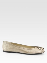 Metallic leather staple with a goldtone GG logo at the toe. Metallic leather upperLeather liningRubber solePadded insoleMade in ItalyOUR FIT MODEL RECOMMENDS ordering true size. Metallic leather staple with a goldtone GG logo at the toe. Metallic leather upperLeather liningRubber solePadded insoleMade in ItalyOUR FIT MODEL RECOMMENDS ordering true size.