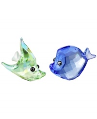 Shelly and Sam get along swimmingly, shimmering in faceted peridot and sapphire Swarovski crystal. A vibrant duo from the Sealife figurines collection. Shelly and Sam get along swimmingly, shimmering in faceted peridot and sapphire Swarovski crystal. A vibrant duo from the Sealife figurines collection.