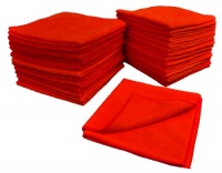 Eurow Microfiber 16 x 16 in. 300 GSM Cleaning Towels 25-Pack (Red)