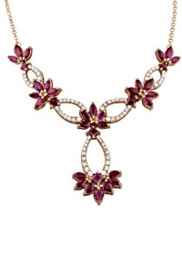 Effy Jewlery Gemma Rose Gold Ruby and Diamond Necklace, 5.3 TCW