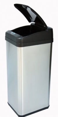 iTouchless 13 Gallon Square Stainless Steel extra-Wide Opening Touchless Trash Can MX iTouchless 13 Gallon Square Stainless Steel extra-Wide Opening Touchless Trash Can MX