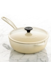 The ideal size for preparing a meal for two. This saucier has a wide, curved design that facilitates stirring and whisking, making it easier and a lot less messy. Tight-fitting lid retains moisture and heat for a wonderfully flavorful sauce every time. Limited lifetime warranty. The ideal size for preparing a meal for two. This saucier has a wide, curved design that facilitates stirring and whisking, making it easier and a lot less messy. Tight-fitting lid retains moisture and heat for a wonderfully flavorful sauce every time. Limited lifetime warranty.