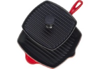 Le Creuset Enameled Cast-Iron Panini Press Skillet Grill Set, Cherry Le Creuset Enameled Cast-Iron Panini Press Skillet Grill Set, Cherry