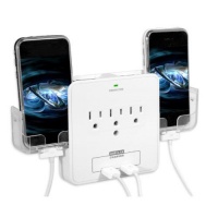 RND Power Solutions Wall Power Station includes 3 AC Plugs and 2 USB ports with Surge Protection. Also includes 2 slide-out holders for your Smartphone RND Power Solutions Wall Power Station includes 3 AC Plugs and 2 USB ports with Surge Protection. Also includes 2 slide-out holders for your Smartphone