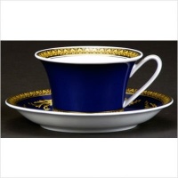 Versace Medusa 6 1/3-Inch Saucer, Blue Versace Medusa 6 1/3-Inch Saucer, Blue