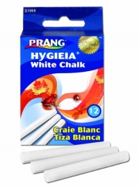 Prang Hygieia Chalk, 3.25 x 0.375 Inch Chalk Sticks, 12 Count, White (31144)