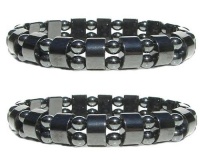 Set Of 2 Men's/Women's Hematite Metal Magnetic Therapy Bracelets S15C3 Set Of 2 Men's/Women's Hematite Metal Magnetic Therapy Bracelets S15C3