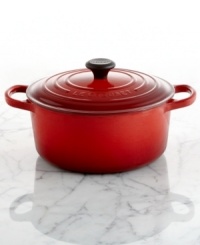 One-pot perfection! The best addition for small families, this enameled cast iron oven packs your kitchen with even greater precision and performance than ever before. Perfect for side dishes or potluck additions, this Signature piece masters slow cooking, evenly distributing and retaining heat and moving effortlessly from oven to table. Lifetime warranty. One-pot perfection! The best addition for small families, this enameled cast iron oven packs your kitchen with even greater precision and performance than ever before. Perfect for side dishes or potluck additions, this Signature piece masters slow cooking, evenly distributing and retaining heat and moving effortlessly from oven to table. Lifetime warranty.