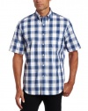 Nautica Men's Poplin Short Sleeve Plaid Woven Shirt