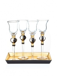 Artland Set of 4 Radiance Cordial Cups with Tray and Gift Box Artland Set of 4 Radiance Cordial Cups with Tray and Gift Box