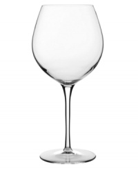 Smart style and sound construction make Crescendo all-purpose wine glasses sing. A simply sleek silhouette for anytime enjoyment is crafted in Luigi Bormioli's SON.hyx, a revolutionary glass that's guaranteed to resist chipping and discoloration for 25 years. Smart style and sound construction make Crescendo all-purpose wine glasses sing. A simply sleek silhouette for anytime enjoyment is crafted in Luigi Bormioli's SON.hyx, a revolutionary glass that's guaranteed to resist chipping and discoloration for 25 years.