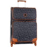 Diane Von Furstenberg Luggage Hearts 28 Inch Cognac Trim Expandable Spinner, Black/ Pewter, One Size Diane Von Furstenberg Luggage Hearts 28 Inch Cognac Trim Expandable Spinner, Black/ Pewter, One Size