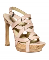 Curvy interlocking straps on the Rae platform sandals by Max Studio add a dose of femininity to your day. Curvy interlocking straps on the Rae platform sandals by Max Studio add a dose of femininity to your day.