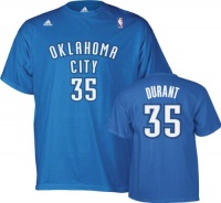 Oklahoma City Thunder Kevin Durant Adidas Blue T Shirt