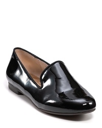 Slick patent leather pours over this season's newest trend: the chic, sleek and boyishly cool smoking flat. From STEVEN BY STEVE MADDEN. Slick patent leather pours over this season's newest trend: the chic, sleek and boyishly cool smoking flat. From STEVEN BY STEVE MADDEN.