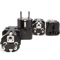 OREI 2 in 1 USA to Europe Adapter Plug (Schuko, Type E/F) - 4 Pack, Black OREI 2 in 1 USA to Europe Adapter Plug (Schuko, Type E/F) - 4 Pack, Black