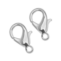 Beautiful Silver Plated Curved Lobster Clasps 10mm (10) Beautiful Silver Plated Curved Lobster Clasps 10mm (10)