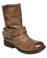Rugged and beautiful. The Woods booties by Report feature an ankle buckle and half zipper inside. Rugged and beautiful. The Woods booties by Report feature an ankle buckle and half zipper inside.