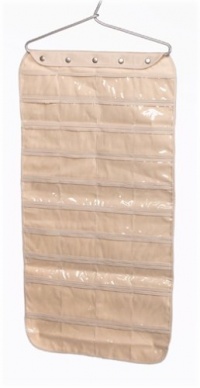 Household Essentials 80-Pocket Hanging Jewelry and Accessories Organizer, Natural Canvas Household Essentials 80-Pocket Hanging Jewelry and Accessories Organizer, Natural Canvas