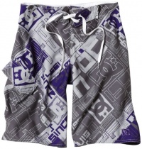 DC Apparel Boys 8-20 Winner Plaid Boardshort, Ash, 24 DC Apparel Boys 8-20 Winner Plaid Boardshort, Ash, 24