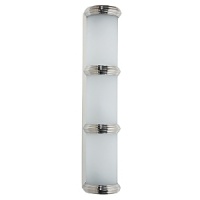 Influenced heavily by art deco and modern architecture, this wall sconce fits perfectly in any modern home.