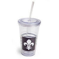 Cypress Home 17-Ounce Insulated Cup With Lid and Straw, Fleur de Lis Cypress Home 17-Ounce Insulated Cup With Lid and Straw, Fleur de Lis