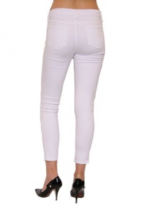 Women's Rag & Bone Skinny Capri Jean with Holes in White Women's Rag & Bone Skinny Capri Jean with Holes in White