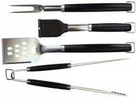 Charcoal Companion 4-Piece Perfect Chef Barbecue Tool Set with Black Handles Charcoal Companion 4-Piece Perfect Chef Barbecue Tool Set with Black Handles