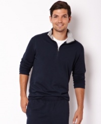 Hit the gym in style with this quarter-zip sweatshirt from Nautica. Hit the gym in style with this quarter-zip sweatshirt from Nautica.
