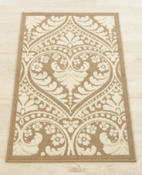 Inspired by traditional damask graphics, the Bellagio accent rug offers a romantic update on this timeless design. Gorgeous ivory and taupe create a textured look with rich Egyptian cotton fibers, making for a soft hand and ultimate durability. Inspired by traditional damask graphics, the Bellagio accent rug offers a romantic update on this timeless design. Gorgeous ivory and taupe create a textured look with rich Egyptian cotton fibers, making for a soft hand and ultimate durability.