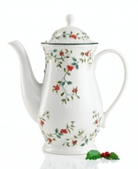 Serving hot beverages has never looked so lovely. This two-quart coffee server features the timeless Winterberry pattern with hand painted holly berries and leaves and raised scalloped detail. From Pfaltzgraff's holiday collection of dinnerware and dishes. (Clearance) Serving hot beverages has never looked so lovely. This two-quart coffee server features the timeless Winterberry pattern with hand painted holly berries and leaves and raised scalloped detail. From Pfaltzgraff's holiday collection of dinnerware and dishes. (Clearance)