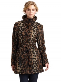 THE LOOKAllover leopard printFunnelneckButton closureTie waistDual seam pocketsTHE FITAbout 31 from shoulder to hemTHE MATERIALPolyester/wool/other fibersFully linedCARE & ORIGINDry cleanImportedModel shown is 5'10 (177cm) wearing US size 4. THE LOOKAllover leopard printFunnelneckButton closureTie waistDual seam pocketsTHE FITAbout 31 from shoulder to hemTHE MATERIALPolyester/wool/other fibersFully linedCARE & ORIGINDry cleanImportedModel shown is 5'10 (177cm) wearing US size 4.