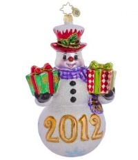 Christopher Radko One Wonderful Year 2012 Glass Snowman Christmas Ornament; Exclusively for Dillard's Christopher Radko One Wonderful Year 2012 Glass Snowman Christmas Ornament; Exclusively for Dillard's
