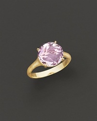 Faceted, Petal-hued Rose de France is set in 18K yellow gold. Faceted, Petal-hued Rose de France is set in 18K yellow gold.