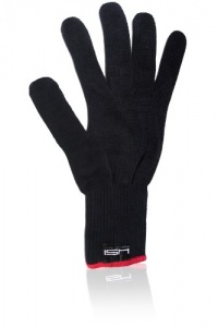 HSI Professional Heat Resistant Glove for Curling and flat iron. Black and red