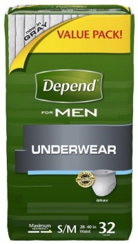 Depend Underwear for Men, Maximum Absorbency, Small Medium, 32-Count Depend Underwear for Men, Maximum Absorbency, Small Medium, 32-Count