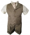 New Baby and Toddler Boy Summer Suit Natural/beige Vest Short Set