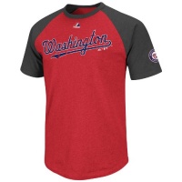 MLB Washington Nationals Big Leaguer Fashion Crew Neck Ringer T-Shirt, Red Pepper Heather/Charcoal Heather MLB Washington Nationals Big Leaguer Fashion Crew Neck Ringer T-Shirt, Red Pepper Heather/Charcoal Heather