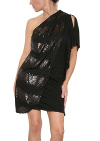 Mark + James by Badgley Mischka One Shoulder Sequin Dres in Black Size XS