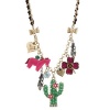 Betsey Johnson Flights of Fancy CACTUS CHARM NECKLACE PENDANT, Goldtone