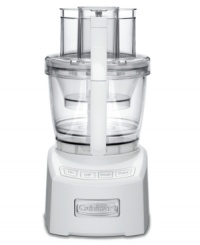 Offering home chefs more options than ever before, this next-generation food processor from Cuisinart is destined for culinary greatness. It comes fully equipped with three interchangeable bowls, plus an adjustable, 6-position slicing disc that ensures results exactly as you intended. Three-year limited warranty. Model FP-14. Offering home chefs more options than ever before, this next-generation food processor from Cuisinart is destined for culinary greatness. It comes fully equipped with three interchangeable bowls, plus an adjustable, 6-position slicing disc that ensures results exactly as you intended. Three-year limited warranty. Model FP-14.